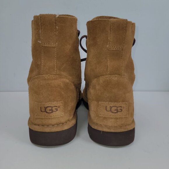 UGG Elvi Women's Brown Ankle Lace Up Boots S/N 1017534 US Size 8 - Picture 4 of 10